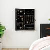 vidaXL Mirror Jewellery Cabinet with LED Lights Wall Mounted Black
