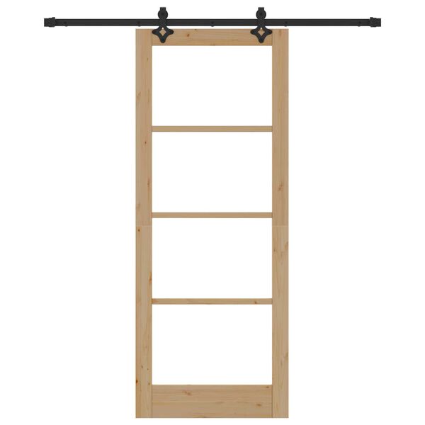 vidaXL Sliding Door ORKDAL Natural and Black 83 x 211 cm