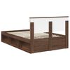 vidaXL Bed Frame with Headboard Brown Oak 120 x 200 cm Solid Pine Wood