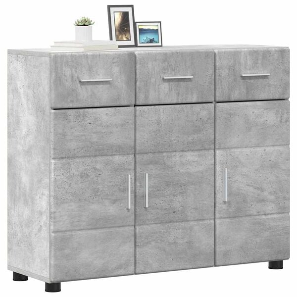 vidaXL Sideboard Concrete Grey 88.5 x 30.5 x 73 cm Engineered Wood