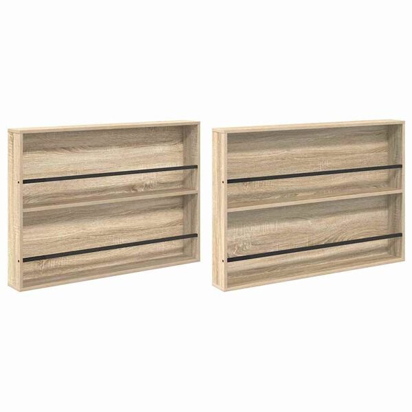 vidaXL Magazine Rack 2 pcs Sonoma Oak 100 x 12 x 70 cm Engineered Wood