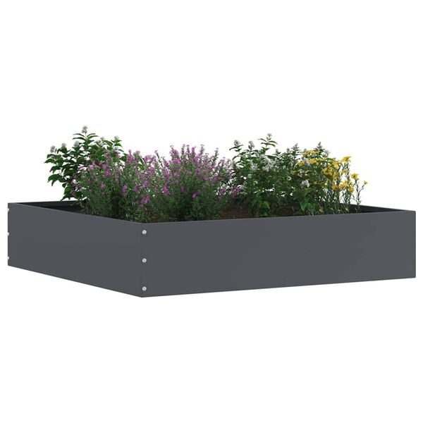 vidaXL Lawn Edging 6 pcs Anthracite 60 x 60 x 13 cm Steel