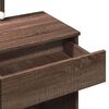 vidaXL Dressing Table with LED Brown Oak 100x40x130 cm