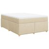 vidaXL Box Spring Bed with Mattress Cream 140x200 cm Fabric