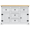 vidaXL Storage Chests with Door White 112 x 40 x 75 cm Solid Pine Wood