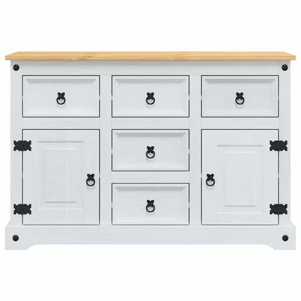 vidaXL Storage Chests with Door White 112 x 40 x 75 cm Solid Pine Wood