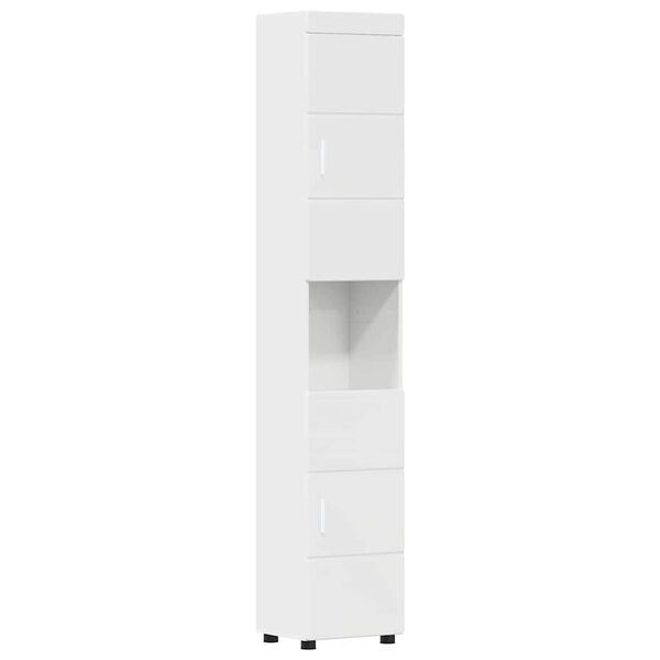 vidaXL Bathroom Cabinet Set TULUM High Gloss White 37 x 31.5 x 203 cm