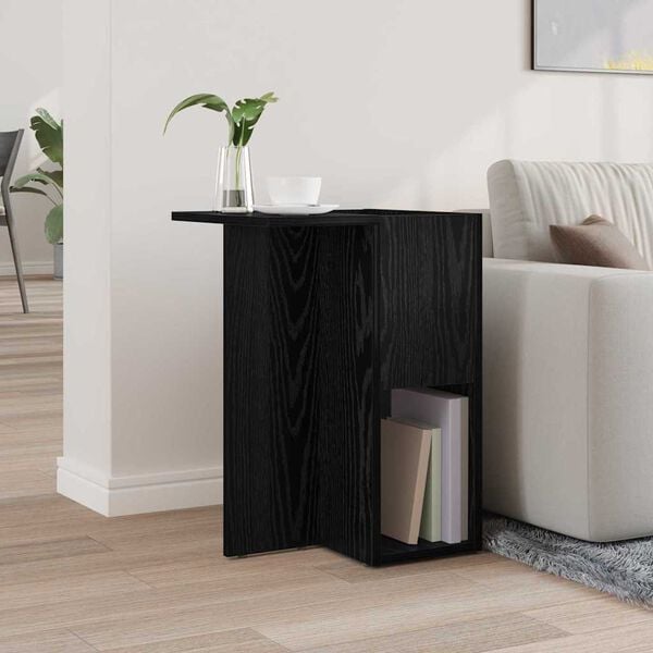 vidaXL End Table Black Oak 35 x 40 x 55 cm Engineered Wood