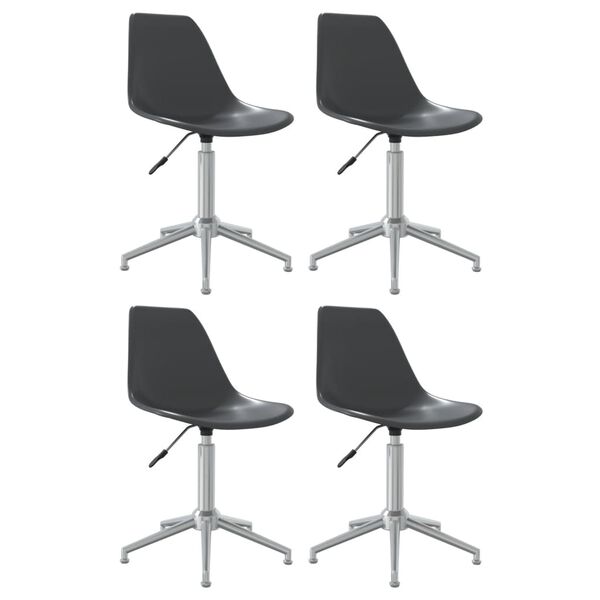vidaXL Swivel Dining Chairs 4 pcs Light Grey PP