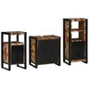 vidaXL Bathroom Furniture Set with Door 3 pcs Brown Solid Reclaim Wood