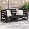 vidaXL Garden Corner Sofas 2 pcs Black Solid Wood Pine