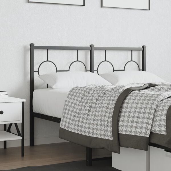 vidaXL Metal Replace Headboard Black 120 cm