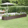 vidaXL Garden Raised Bed Galvanised Steel 368x80x36 cm Brown