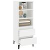 vidaXL Highboard High Gloss White 40x36x110 cm Engineered Wood