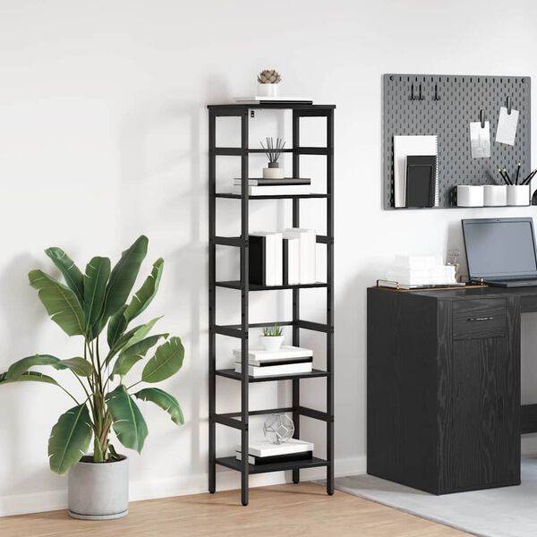 vidaXL Bookshelf Black Oak 40 x 29.5 x 149 cm Engineered Wood