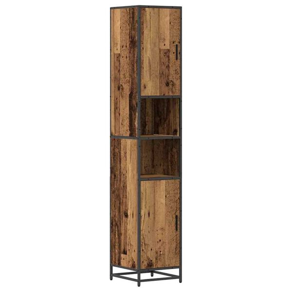 vidaXL Bathroom Furniture Set with Shelf Old Wood 35 x 37.5 x 188.5 cm