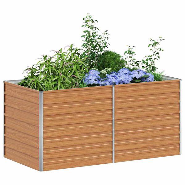 vidaXL Garden Raised Bed 160x80x77 cm Galvanized Steel Silver