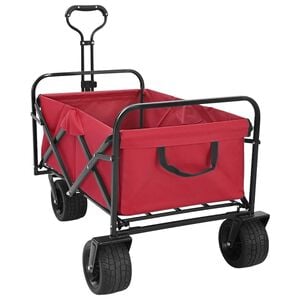 vidaXL Folding Shopping Trolley with Breaks Red 89 x 63 x 96 cm