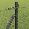 vidaXL Fence Post Grey 10 x 1 m (36 mm mesh) Steel and PVC