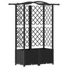 vidaXL Raised Bed with Trellis and Roof Black 122 x 40 x 138 cm PP
