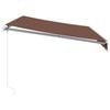 vidaXL Manual Retractable Awning Brown 350x250 cm