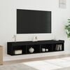 vidaXL TV Cabinets with LED Lights 2 pcs Black 80x30x30 cm