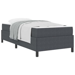 vidaXL Bed Frame with Mattress Dark Grey 100 x 200 cm Fabric