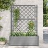 vidaXL Garden Planter with Trellis 100x43x142 cm PP Stone Grey