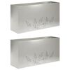 vidaXL Garden Planter 2 pcs Silver 100 x 30 x 49 cm Stainless Steel