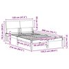 vidaXL Bed frame Brown and light grey 120 x 200 cm Solid pine wood