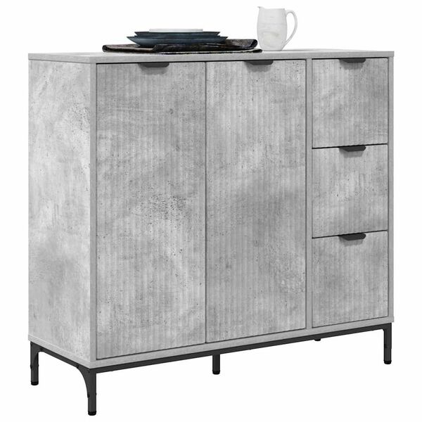 vidaXL Sideboard Concrete Grey 89.5 x 33 x 82 cm Engineered Wood