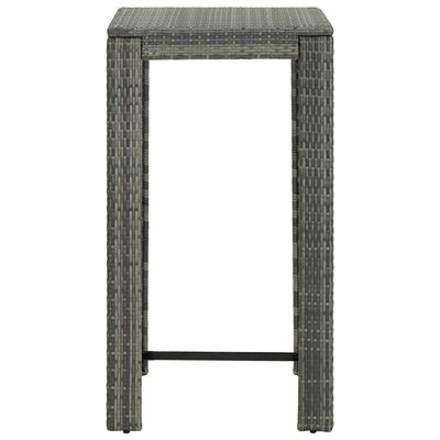 vidaXL Garden Bar Table Grey 60.5x60.5x110.5 cm Poly Rattan