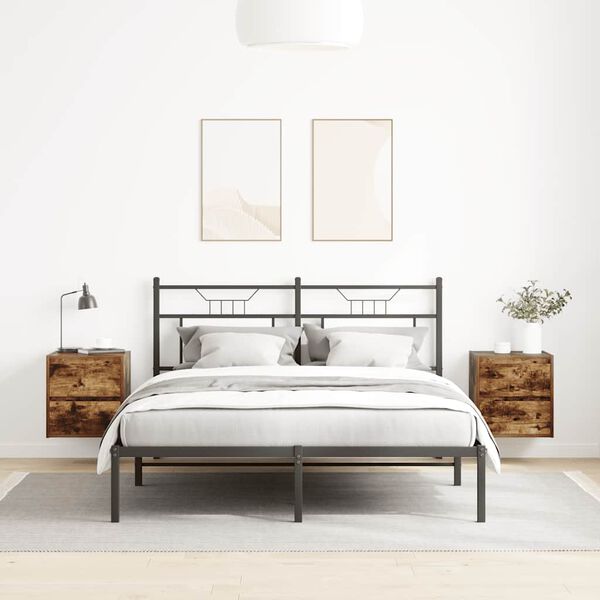 vidaXL Wall-mounted Bedside Cabinets 2 pcs Smoked Oak 38x34x40 cm