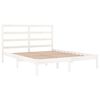 vidaXL Bed Frame without Mattress White 135x190 cm Double Solid Wood