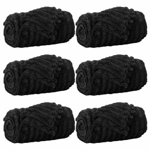 vidaXL Throw Blankets 6 pcs Black 200 x 150 cm 4.75 kg Fleece