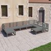 vidaXL 9 Piece Garden Lounge Set Grey Solid Pinewood