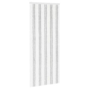 vidaXL Insect Curtain Chenille Light Grey and White 90 x 220 cm