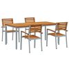 vidaXL Garden Dining Set 5 pcs Grey Solid Acacia Wood