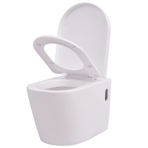 vidaXL Wall Hung Toilet Ceramic White