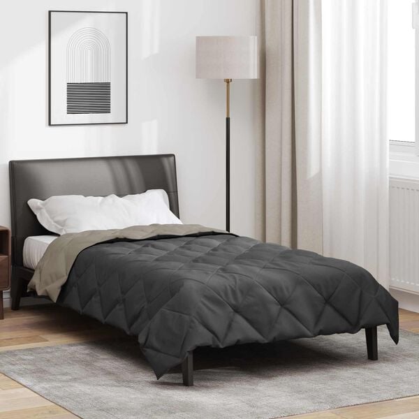 vidaXL Full Year Duvet Light Grey and Anthracite 200 x 135 cm
