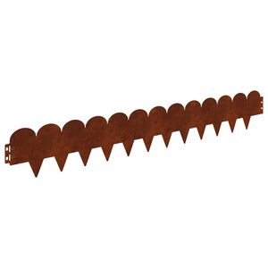 vidaXL Lawn Edging 50 pcs 103 x 15 cm Steel Rusty