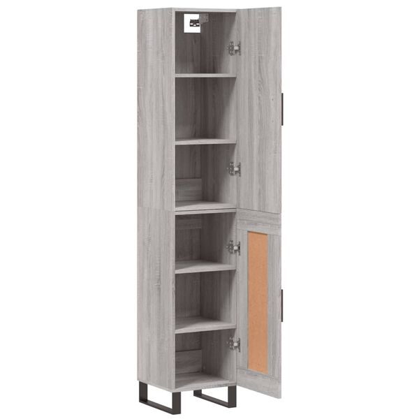vidaXL Highboard Grey Sonoma 34.5x34x180 cm Engineered Wood