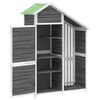 vidaXL Garden Tool Shed Grey 120x53.5x170 cm Solid Wood Pine