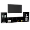 vidaXL 3 Piece TV Cabinet Set Black Engineered Wood