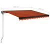 vidaXL Manual Retractable Awning with LED 350x250 cm Orange and Brown