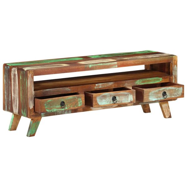 vidaXL TV Cabinet Multicolour 110x30x40 cm Solid Reclaimed Wood