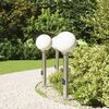 vidaXL Bollard Lights with Outlet 3 pcs 80 cm Stainless Steel IP44