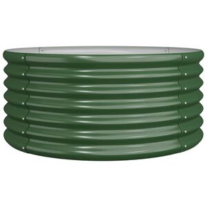 vidaXL Garden Planter Galvanised Steel 80x80x36 cm Green