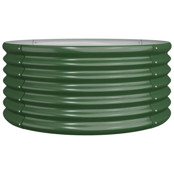 vidaXL Garden Planter Galvanised Steel 80x80x36 cm Green