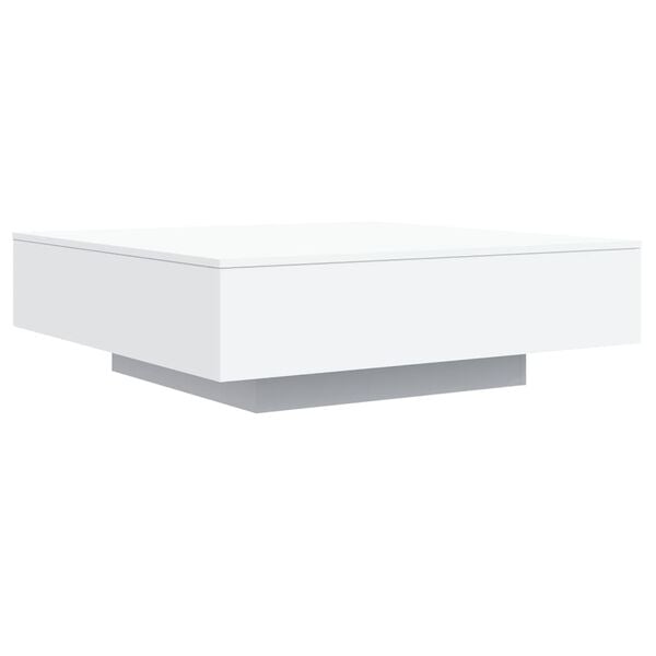 vidaXL Coffee Table with LED Lights White 100x100x31 cm